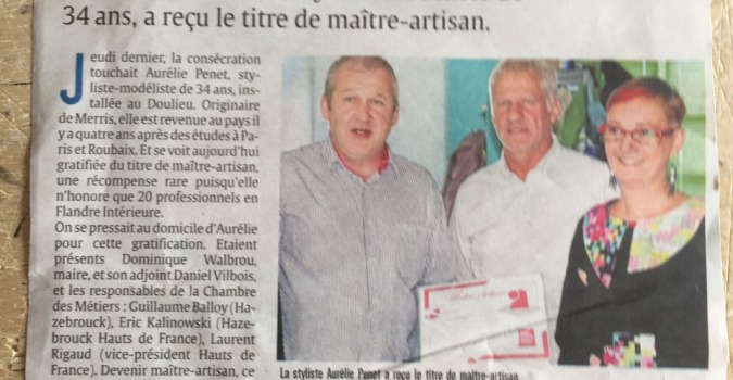 C'était il y a 6 ans, je recevais le diplôme de Maitre Artisan d'Art, le temps passe si vite...